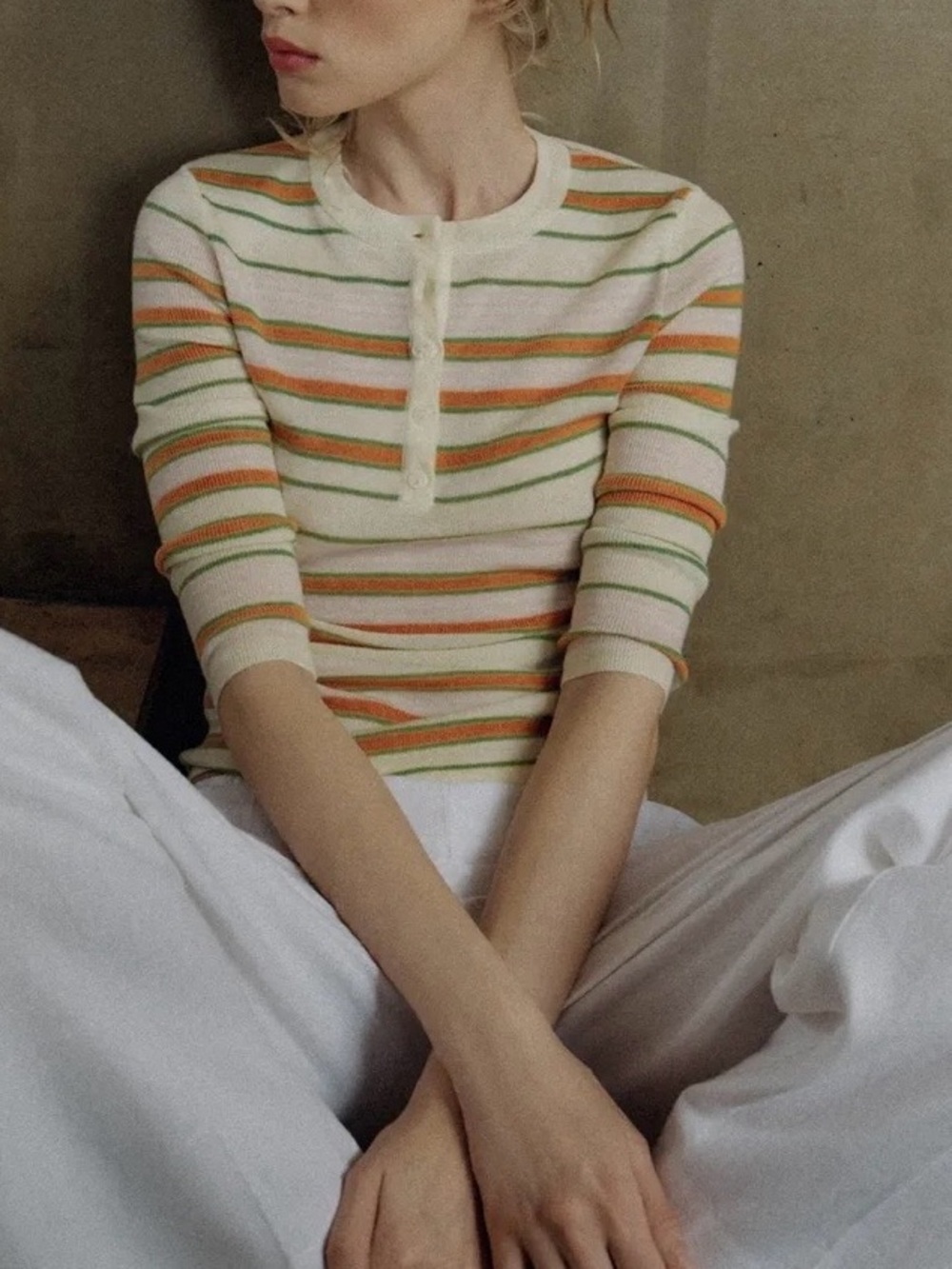 ZARA Button Knit Sweater